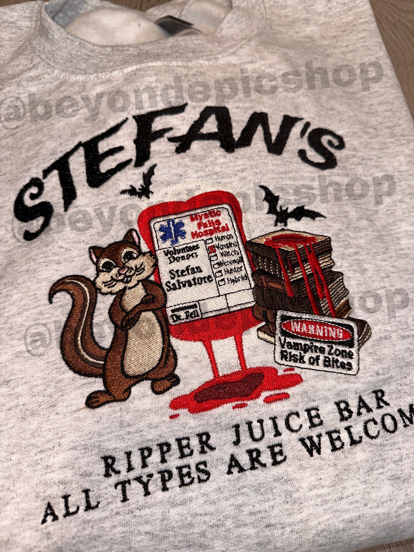 Stefan’s Ripper Juice Bar Embroidered Sweatshirt