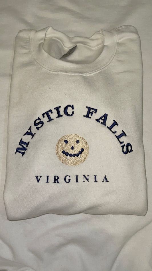 Pancake Mystic Falls Embroidered Sweatshirt