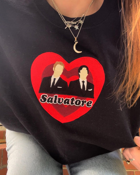 Salvatore Brothers Heart Embroidered Sweatshirt